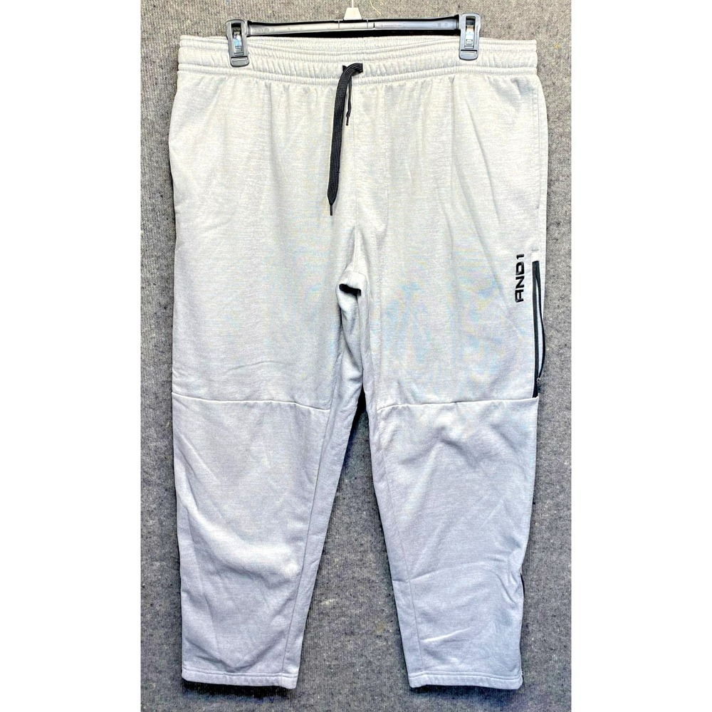 AND1 Mens 2XL Gray Fleece Lined Jogger Sweatpants Activewear ANN173PA05